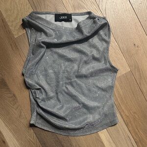 Cider Shimmering Silver Tank Top